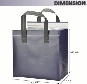 Hot Food Coffee Milk Tea Takeaway Dinner Restaurant <b>Bbq</b> Non-Woven Insulated Blue Ice Cream Disposable Cooling Bag - Product Image 2