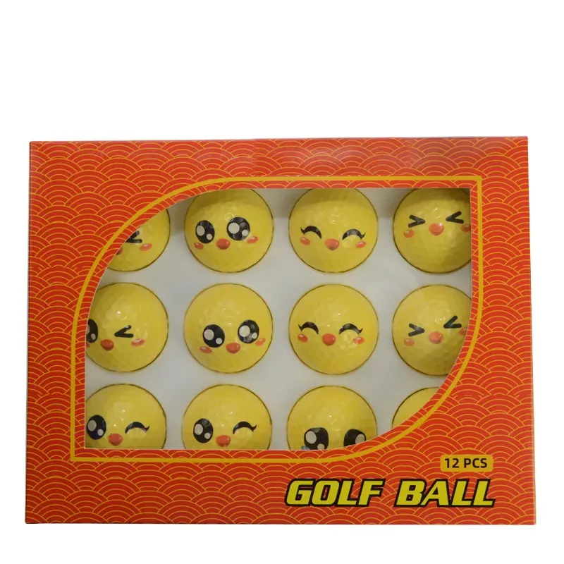 Alta Qualidade Personalizado New chicken pattern golf ball Fun golf 2 layer game ball Gift Set Para Treinamento de Golfe ou Presente