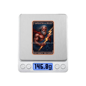 Vente en gros de barres de cuivre pur à 99,9 % de 5 oz, design Éclairs du Dieu Grec Zeus, lingot commémoratif en cuivre, approvisionnement en vrac - Product Image 6
