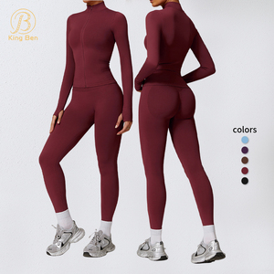 Vêtements de <span class=keywords><strong>sport</strong></span> sans couture pour femmes, ensembles de yoga, leggings de musculation, vêtements de fitness personnalisés, soutien-gorge de <span class=keywords><strong>sport</strong></span>, vestes d'entraînement, <span class=keywords><strong>ensemble</strong></span> de shorts - Product Image 2