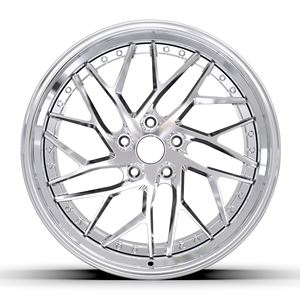 크롬 리벳 3 개 단조 휠이있는 유로 스텝 립 노출 하드웨어 메쉬 스포크 방향 디자인 브러시 센터 디스크 - Product Image 2