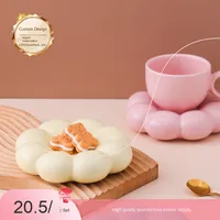 Nouvelles tasses à petit-déjeuner en céramique populaires, motif tournesol macaron, pour lait, cappuccino, café et soucoupes pour restaurants