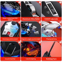Souris de jeu filaire mécanique YINDIAO G10, 7 touches programmables, 7200 DPI, éclairage RVB, souris ergonomique USB