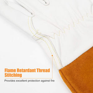 SWELDER Gants de soudage TIG non doublés en peau de mouton à grain supérieur doux et confortables de 13 pouces de haut avec manchette dorée - Product Image 4