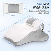 Oreiller ergonomique pour couples en mousse à mémoire de forme haute densité, soutien dorsal, position prone, anti-bactérien, amovible
