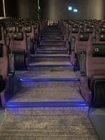 Éclairage de cinéma, revêtement de sol en caoutchouc, marches en alliage d'aluminium, fibres optiques flexibles, économie d'énergie, sécurité, durabilité, éclairage d'escalier LED