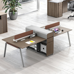 Chất lượng tốt 2.8m thiết kế hiện đại gió nhân viên bàn làm việc văn phòng bàn phân vùng 4 người bàn văn phòng - Product Image 5