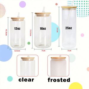 Verres à bière en sublimation de 16 oz en stock aux États-Unis, verres à boire élégants en forme de canette avec couvercle en plastique coloré et paille - Product Image 3