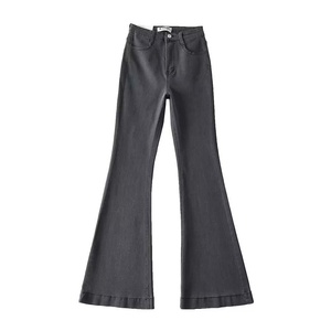 Pantalones Vaqueros de Mezclilla para <span class=keywords><strong>Mujer</strong></span>, Personalizados al por Mayor, Lavado Azul, Cintura Alta, a la Moda, Casuales, de Pierna Ancha, de Gran Venta - Product Image 2