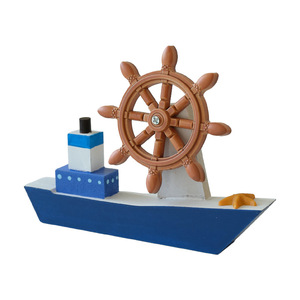 Mediterranean Style Blue White Sailboat Model Decoration 2Pcs Desk Ornament Home Decor Lightweight Craft Boat Gift - Product Image 4