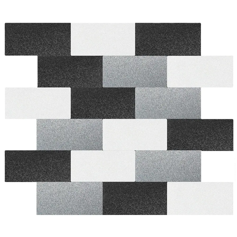 Black White Stick And Go Wall Tile Backsplash autoadesivo Peel And Stick mosaici di carta da parati