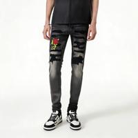 Jean Skinny Homme Taille Mi-Haute Style Hip Hop Y2K en Denim Lourd Qualité Supérieure Direct Usine