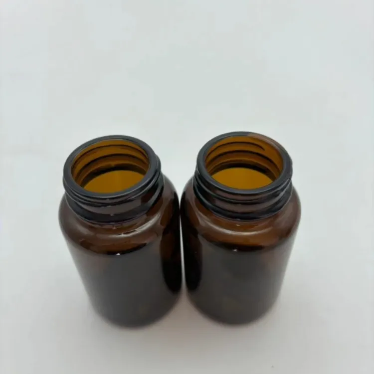Bottiglia di vetro ambrato smerigliato per olio essenziale sciroppo d'acero liquido orale
