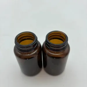 Frasco de vidro âmbar fosco para óleo essencial de xarope de bordo líquido oral