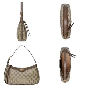 Designer Bag Inspired Small Camera Bag Linen Trim Green <b>Red</b> Web Stripe Crossbody Bag Premium Fashion <b>Handbag</b> Canvas Lining - Product Image 4