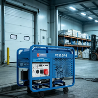 Générateur diesel 11 kW 12 kW refroidi par air, bicylindre, démarrage électrique, groupe électrogène portable, réservoir de carburant de 40 L, type silencieux, châssis ouvert, 1800 tr/min