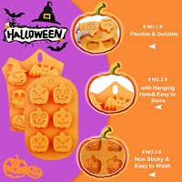 Moule en silicone personnalisé pour Halloween, OEM, formes citrouille, chauve-souris, squelette, fantôme, pour bonbons et chocolats, vente en gros d'usine certifiée BSCI ISO9001