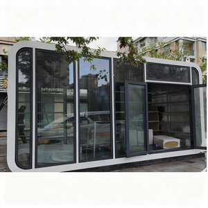 Système de maison intelligente de 40 pieds pour stations de villégiature en plein air, maison en verre préfabriquée, structure en acier, hôtel, appartement, capsule moderne de luxe, maison conteneur - Product Image 2