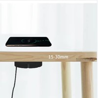 Accessoires de bureau Chargeur sans fil invisible intégré pour ordinateurs de bureau Charge rapide Caché sous la table Chargeur invisible 15W