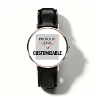 Ensemble de montres de couple personnalisées de luxe avec photo, pour lui et pour elle, montres-bracelets pour homme et femme, logo personnalisé, boîtier en or rose, bracelet en cuir