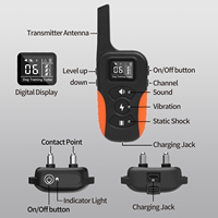 Digitales Display Wiederaufladbares Elektrisches Hundetrainingshalsband mit Vibration IPX7 Wasserdicht Verstellbar Reflektierendes Nylon Modisch