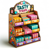 Présentoir en carton ondulé pour aliments, promotionnel pour supermarchés, pour chips Lays