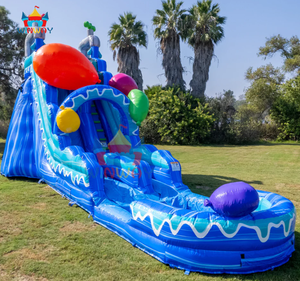 Tobogán Acuático Inflable para Carnaval con Piscina, Tobogán Doble de Grado Comercial con Decoración de Bolas Coloridas para Alquiler en Fiestas de Verano - Product Image 4