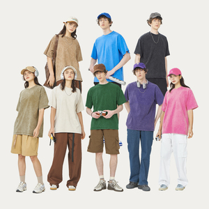 High Quality Cotton Acid Wash T Shirts Printing Wash T shirt Heavy Relaxed Vintage Short Sleeve Acid Wash T Shirt For Men - Product Image 1