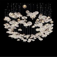 Lustre LED moderne personnalisé, décoration intérieure pour hôtel, restaurant, maison - 220V, lustre en céramique et cristal à suspendre