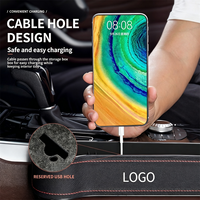 En stock, porte-gobelet multifonctionnel en cuir PU pour console centrale avec port de charge USB, boîte de rangement pour l'espace entre les sièges de voiture, accessoires automobiles