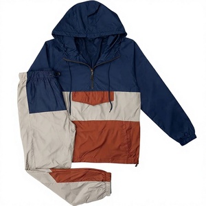 Ensemble coupe-vent unisexe léger à capuche avec empiècements, veste et pantalon, survêtement de course, séchage rapide, écologique, 100 % nylon, personnalisable - Product Image 6