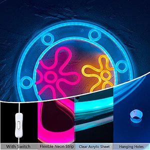 Lumières néon Ocean World Porthole, enseignes néon LED sous-marines pour décoration <span class=keywords><strong>murale</strong></span>, veilleuse USB pour salle de jeux et chambre à coucher - Product Image 3