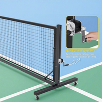 Système de filet de pickleball portable professionnel de 22 pieds, taille tournoi, avec roues et tendeur manuel, pour entraînement et divertissement