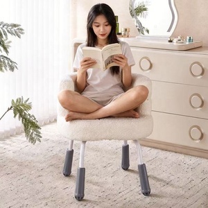 Fauteuil paresseux de style sherpa – idéal pour les salons, les chambres ou les dressing ; fonctionne comme un canapé une place ou un fauteuil de maquillage. - Product Image 2