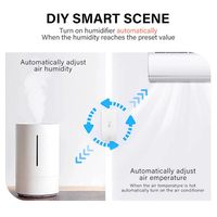 Termómetro Inteligente WiFi Tuya para Interiores, Sensor de Temperatura y Humedad con Control Remoto por Voz a través de Aplicación, Compatible con Alexa y Google Home