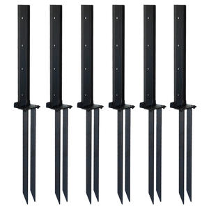Kit de réparation de poteaux de clôture transfrontalière, fixateur robuste, piquet d'ancrage au <span class=keywords><strong>sol</strong></span> noir pour la réparation de poteaux de portail et de boîtes aux lettres - Product Image 3