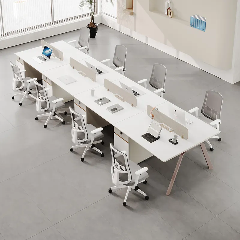 사무실 모듈 식 워크 스테이션 책상 테이블 2/4/6 사무용 가구를위한 워크 스테이션 사무실 책상 칸막이