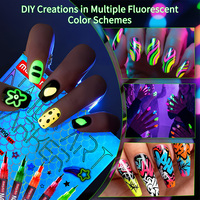 Nouveaux marqueurs fluorescents pour nail art de 0,5 mm, ensemble de 24 couleurs, style néon UV, DIY, graffiti, marqueurs colorés non toxiques pour la peinture sur ongles