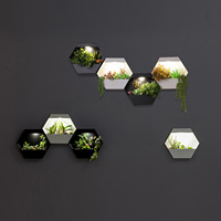 Éclairage mural extérieur hexagonal, lampe murale créative imperméable pour jardin et plantes