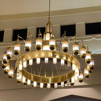 Mosquée Grand Éclairage Islamique Centre Masjid Projet Lampe Personnalisation Lustre Classique En Métal