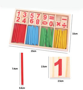 Giocattoli Montessori Fai-da-Te per Bambini Blocchi di Legno Numerati <span class=keywords><strong>Bastoncini</strong></span> per Contare Giochi Educativi di Matematica Regali - Product Image 2