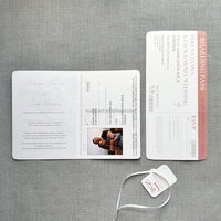 Carte de voeux personnalisée en feuille d'or avec carte d'embarquement Cartes d'invitation de mariage pour passeport au design unique Vente à chaud