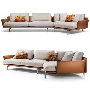 15 سنوات مصنع التصميم الحديث أثاث فاخر من الجلد البقري الطبيعي لون اسود مجموعات الأريكة أريكة لغرفة المعيشة 2020 - Product Image 3