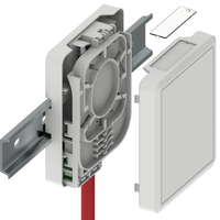 Boîtier de terminaison murale en fibre optique pour rail DIN - 2 cœurs (intérieur) avec adaptateurs SC/LC