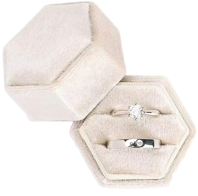 Wholesale Custom Logo Velvet Multi Color Shape Ring Jewelry Box Luxury Couple Ring Box Jewelry Packaging Box