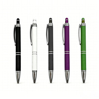 Stylos à bille métalliques à écran tactile avec revêtement par pulvérisation, vente en gros, 1,0 mm, stylos promotionnels personnalisés pour la publicité et le marketing