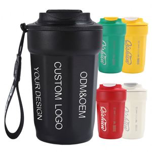แก้วกาแฟแบบมีหูจับ ขนาด 480 มล. รุ่นใหม่ พร้อมโลโก้ ผู้ผลิตขายส่ง แก้วเก็บความร้อน สแตนเลส 304 สำหรับเดินทาง แก้วกาแฟแบบมีโลโก้สั่งทำได้ - Product Image 1