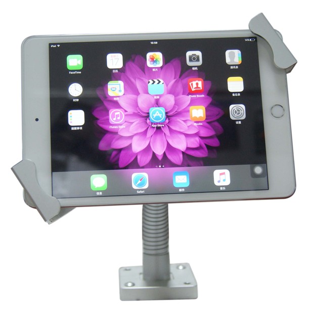 Tablet Security Lock Display Stand Desktop Flexible Goose Neck Arm Anti Theft Lock Holder for 7-12.9" Tablet PC