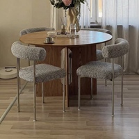 Chaise de salle à manger contemporaine avec structure en acier inoxydable et éponge haute densité pour bureaux à domicile ou salons de restaurant