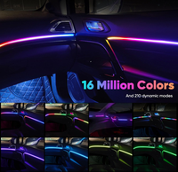 Kit d'éclairage d'ambiance LED pour voiture avec contrôle par application, couleurs magiques, capteur musical, éclairage d'ambiance intérieur automatique, mode symphonie RGB